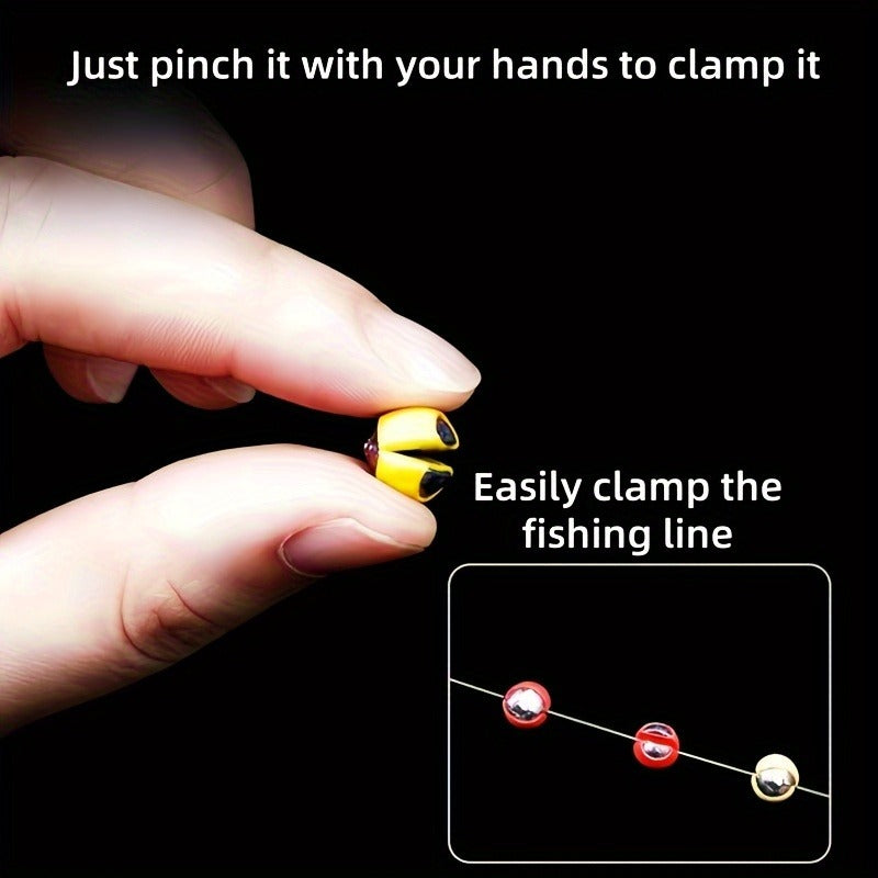 Fishing Sinkers 100pcs Rubber Coated Split Shot – 5 Sizes 1B-5B Detachable Round Mouth Lead Weights, Mixed Colors