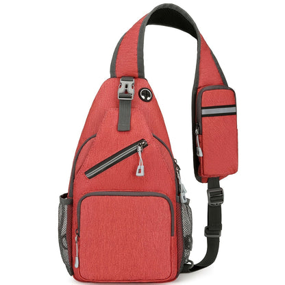 Lightweight Multi-Pocket Sling Crossbody Bag for Women and Men with Zip Compartments and 14 Color Styles
