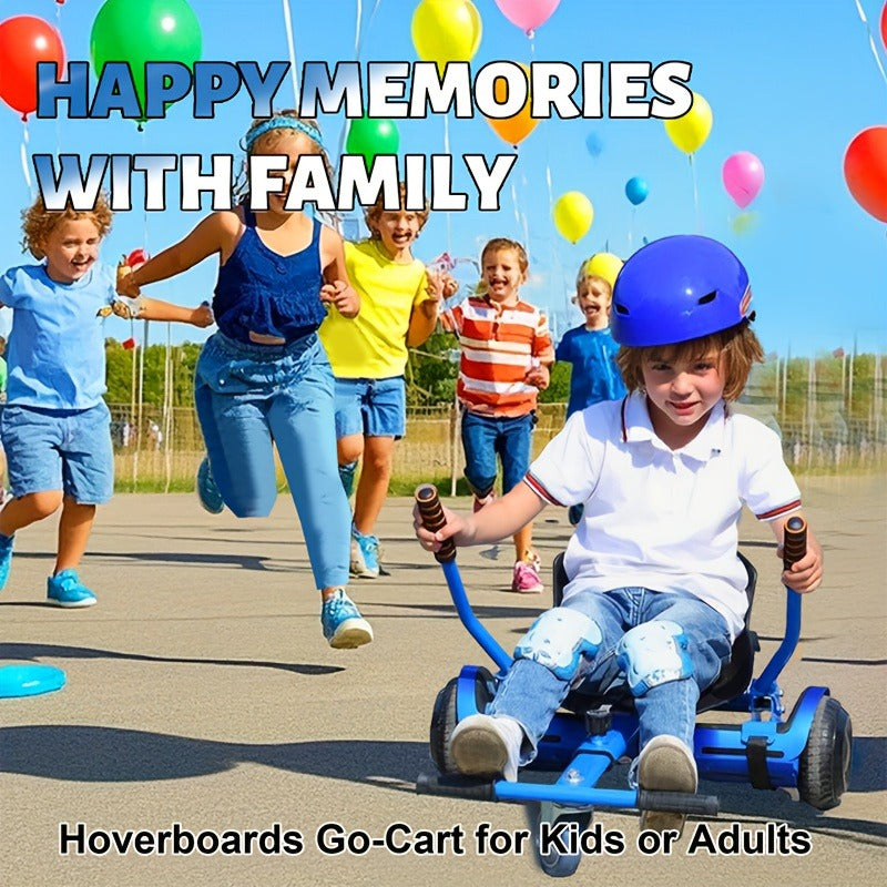 Hoverboard Go Kart Seat Attachment Kit for Kids 6.5"-10" Self Balancing Scooter Conversion Accessories with Off-Road Tires