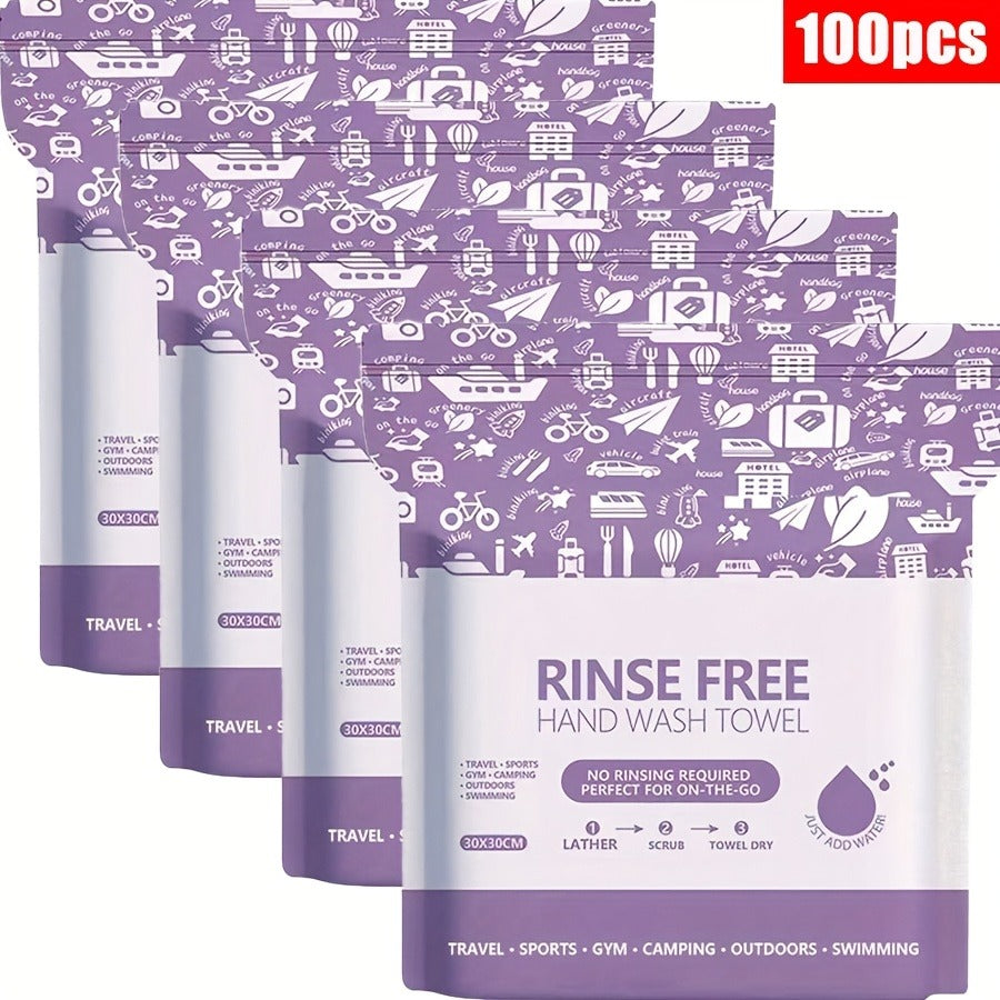 Disposable No-Rinse Soap Towel Sheets for Travel Camping Gym - Portable Foam Bath Towel for Bath Time, Home Spa and Personal Care