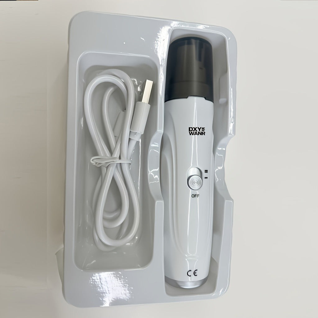 Pet Nail Grinder, DXYE WANIR Rechargeable Two-Speed Tool with Three Port Sizes and White Finish