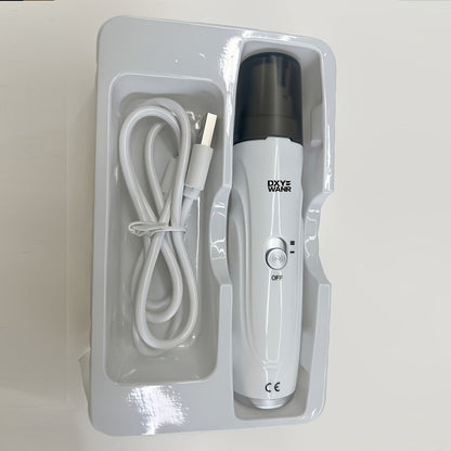 Pet Nail Grinder, DXYE WANIR Rechargeable Two-Speed Tool with Three Port Sizes and White Finish