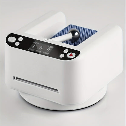 Rechargeable 360-Degree Automatic Card Dealer with Double-Layer Deck Tray, 5000mAh Battery and Black or White Finish