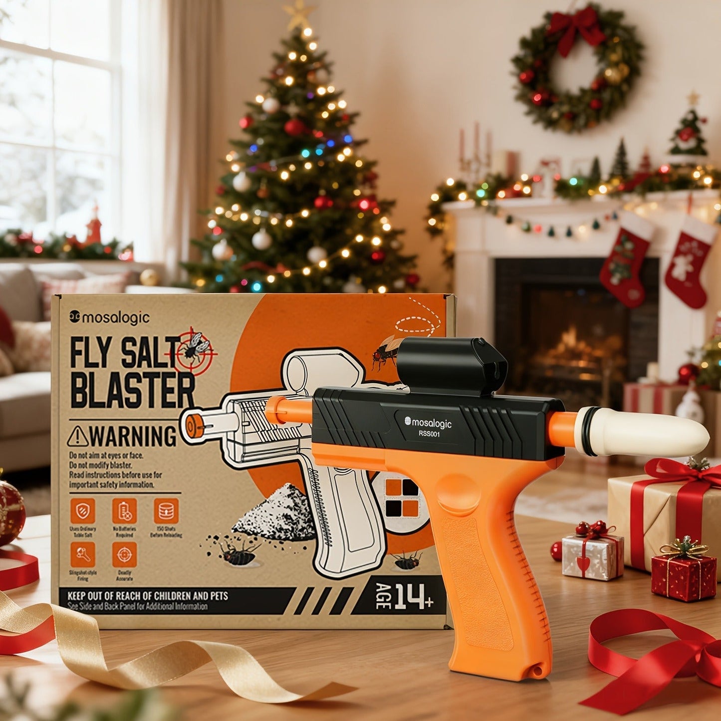 Bug Salt Gun Fly Pistol Salt Shooter Pest Control Toy No Chemicals No Batteries Indoor Outdoor Home Garden Camping Gift