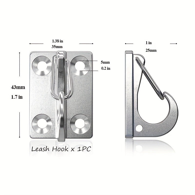Heavy Duty Dog Tie Out Wall Hooks Set of 2 – Metal Wall-Mounted Leash Anchor with Dual Switchable Hooks, Scratch-Resistant for Walls