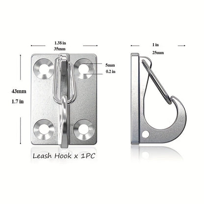 Heavy Duty Dog Tie Out Wall Hooks Set of 2 – Metal Wall-Mounted Leash Anchor with Dual Switchable Hooks, Scratch-Resistant for Walls