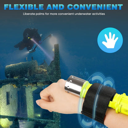 Scuba Diving Flashlight 2-Pack – Waterproof 80ft T6 LED 500 Lumens, Rechargeable 18650 USB, 3 Modes Rotary Switch Dive Light for Snorkeling