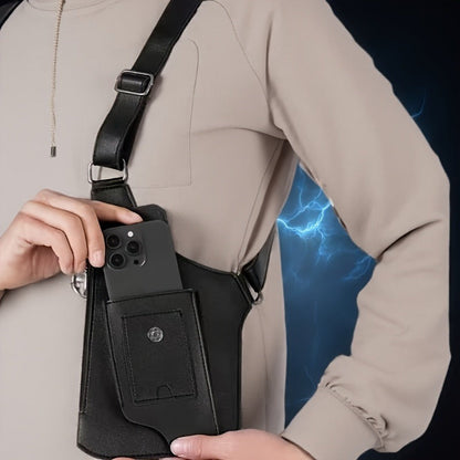 Men's Vintage Chest Bag with Hands-Free Phone Holder – Lightweight Crossbody Vest Pack for Cycling, Hiking, Running & Fitness