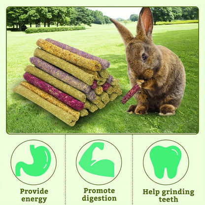 Timothy Hay Sticks 66pcs – Natural Handmade Chew Toys & Treats for Rabbits, Guinea Pigs, Hamsters, Chinchillas, Rats & Gerbils