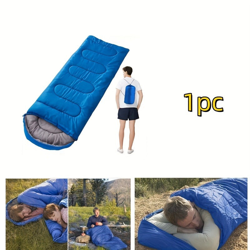Lightweight 4 Season Sleeping Bag Envelope Design with Drawstring Closure Adjustable Hood Strap Portable Camping Sleep Bag for Backpacking