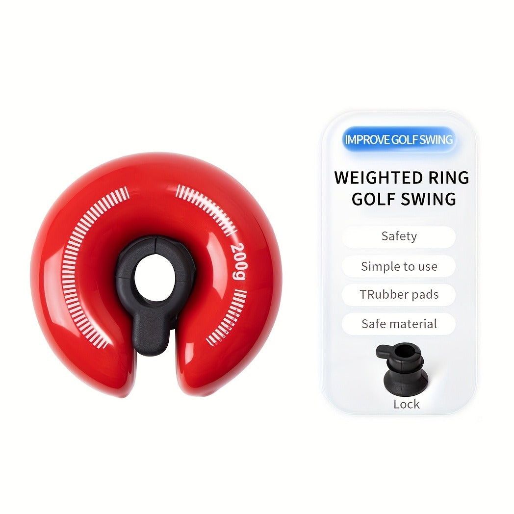 Golf Swing Weight Ring 8oz Weighted Club Trainer for Muscle Memory Distance Training Swing Speed Warm-Up Fits Most Golf Clubs Red Black