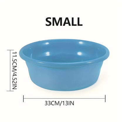 Plastic Wash Basin 12 Quart Stackable Round Tub – Portable Household Washing Bowl for Kitchen, Camping, Face Washing