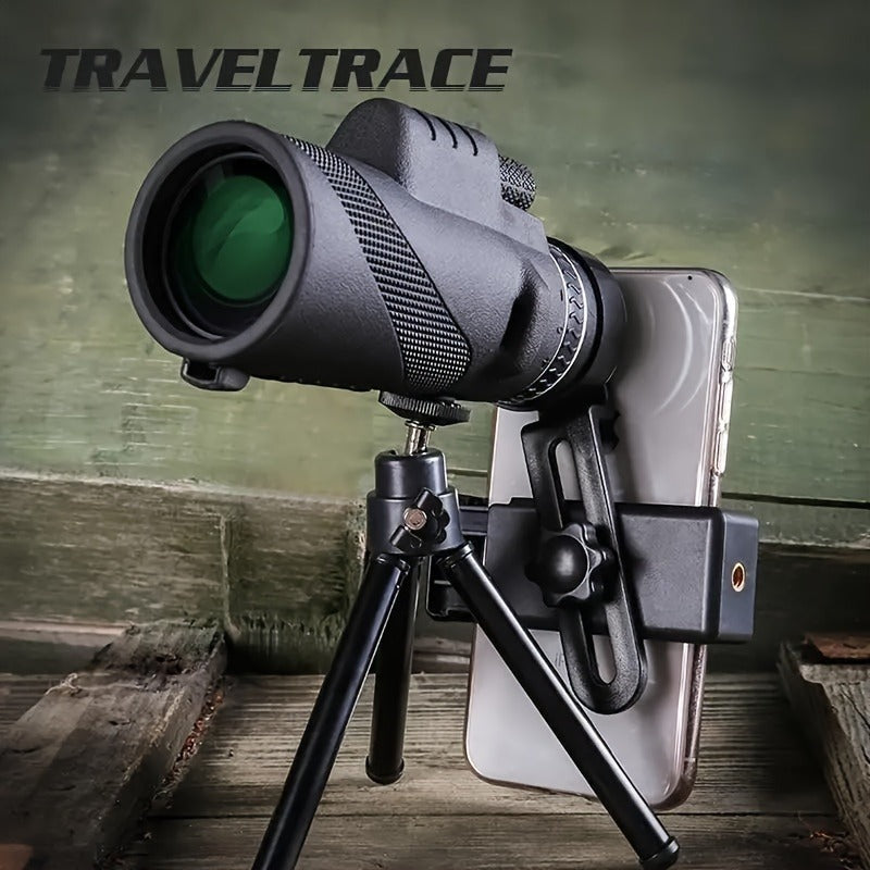 High Power Monocular Telescope with Smartphone Adapter and Tripod, BAK4 Prism HD Monocular for Bird Watching Wildlife Viewing Hiking