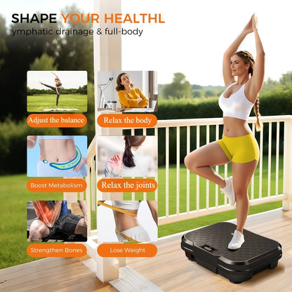 Vibration Plate Exercise Machine 2025 Upgraded – 400 lb Capacity, LED Touch Screen & Remote Control, 9 Preset Programs