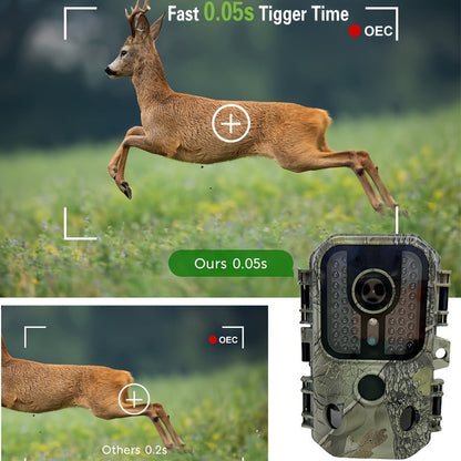 30MP Trail Camera with Night Vision – 2.5K 1080P HD Game Cam, 0.3s Trigger Speed, 850nm IR, 60ft Detection Range