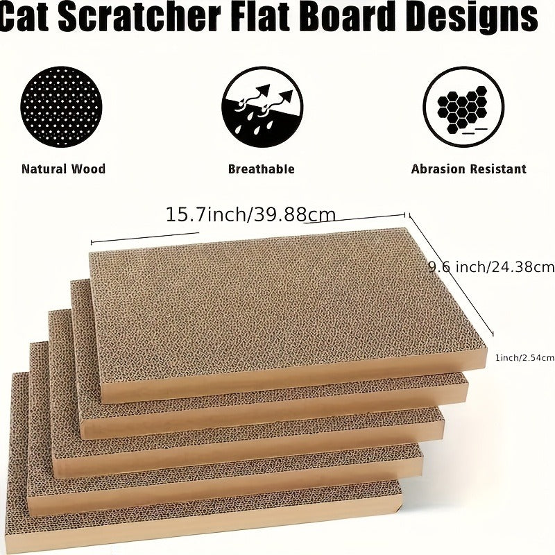 Cat Scratching Board & Bed Combo – 5-Layer Large Corrugated Cardboard Scratcher with Premium Texture, Replaceable Design for Indoor Cats