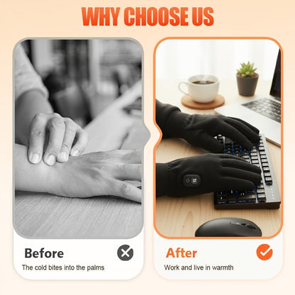 Half-Finger Heated Gloves with Digital Power Display, Three Heat Levels, USB-C Charging and One- or Two-Pair Options