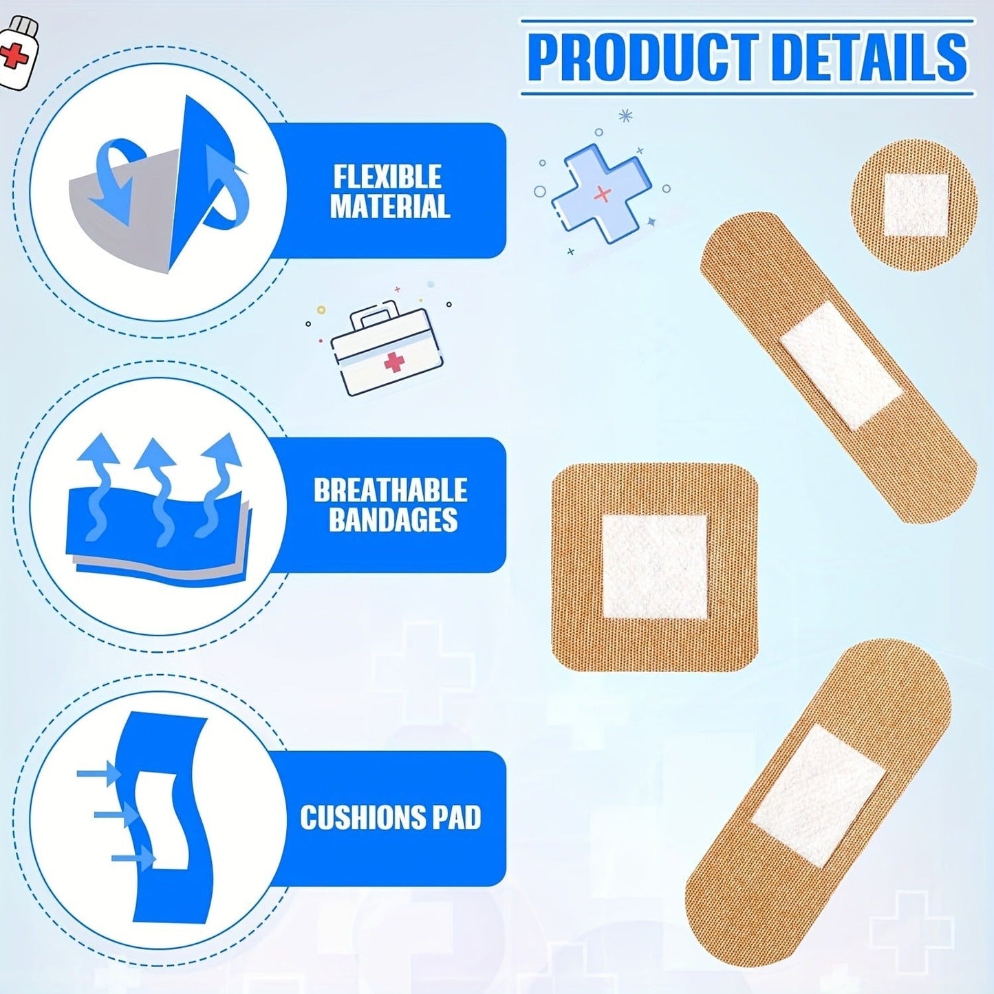 Fingertip Adhesive Bandage Pack with 200 Pieces and Four Skin-Tone Shapes for Fingers and Knuckles