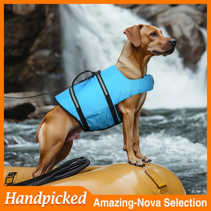 Dog Life Jacket Ripstop Swim Vest with Handle – Buoyancy Flotation Dog Life Vest for Swimming, Boating & Water Safety, Sizes XS to XL