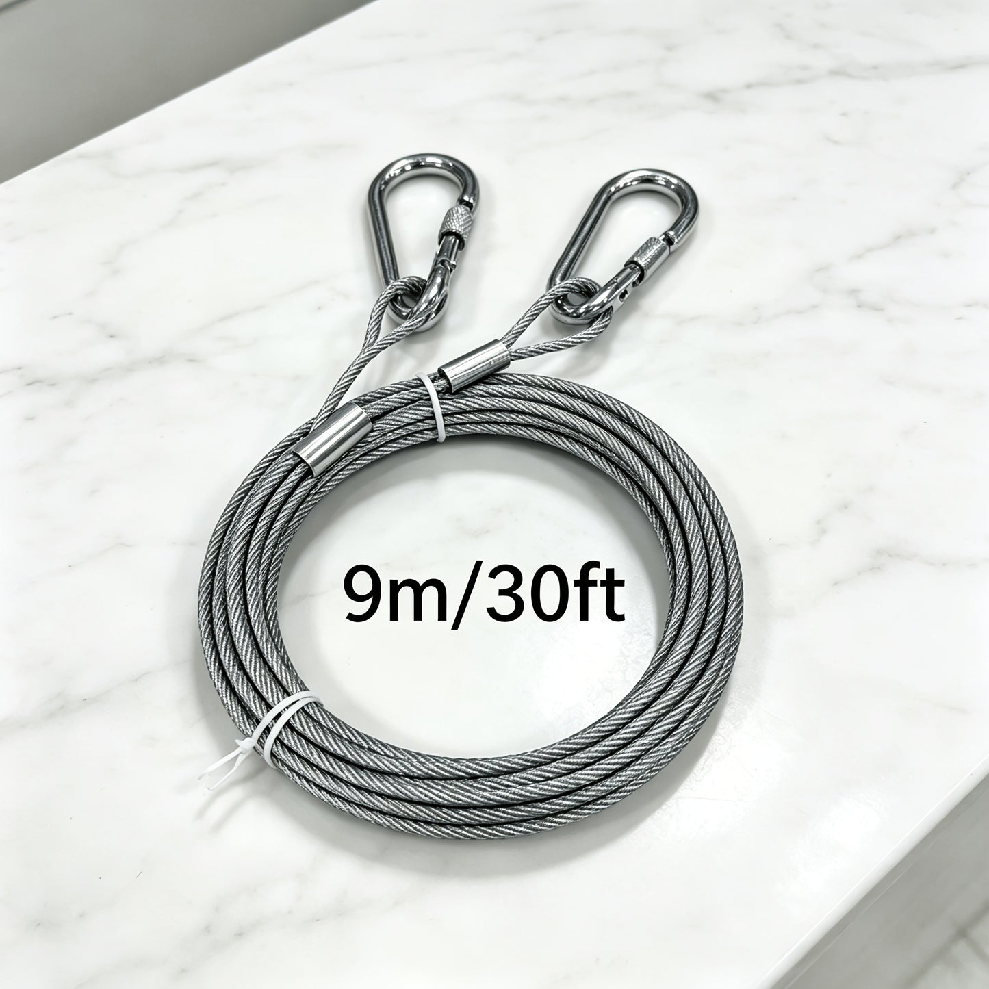 Stainless Steel Dog Leash Reflective Rust-Resistant Heavy Duty Cable Tie-Out for Medium Large Dogs Outdoor Yard Camping 3XL 4XL