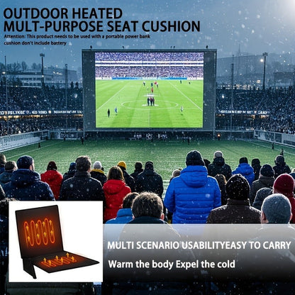 USB Heated Seat Cushion Foldable Heating Pad with 3 Adjustable Heat Modes – Portable Electric Warming Cushion for Stadium, Camping
