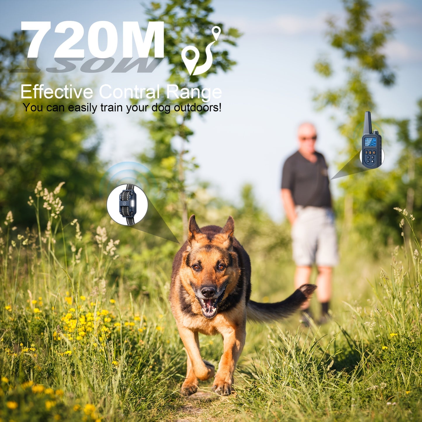 Dog Training Collar with Remote – LED Light, Beep, Vibration & Safe Shock Modes | Waterproof E-Collar for 1