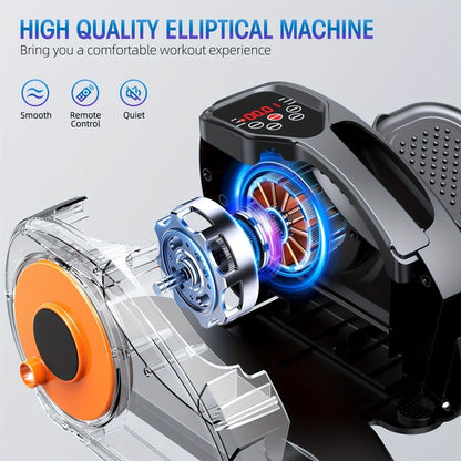 Under Desk Elliptical Machine Fully Assembled Quiet Portable Seated Pedal Exerciser with Remote Control 12 Adjustable Speeds for Home Office