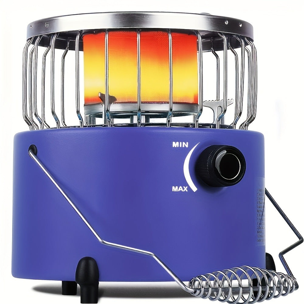Camping Gas Stove Heater 9000 BTU 2-in-1 Portable Propane Indoor Outdoor Stove with Adjustable Flame