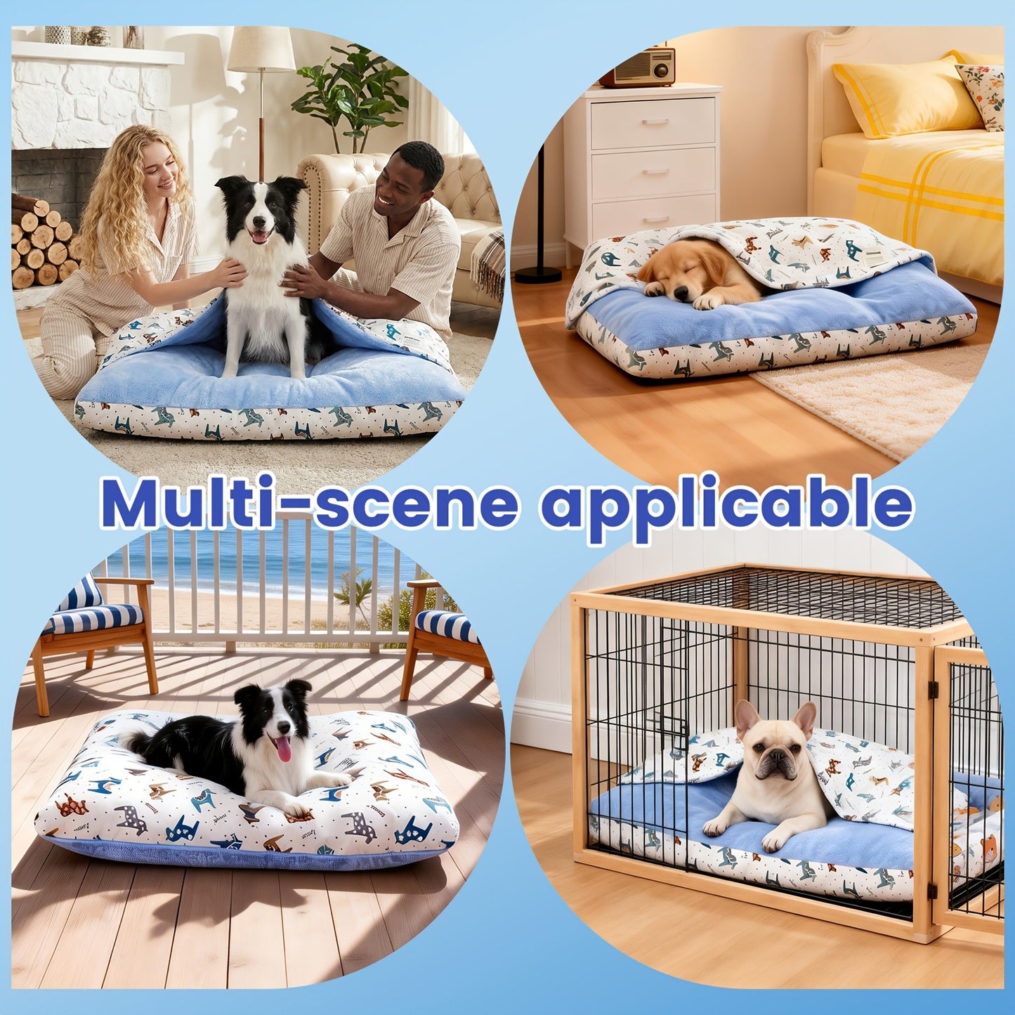Breathable Washable Dog Bed Mattress – All-Season Pet Mat with Removable Cover & Non-Slip Bottom