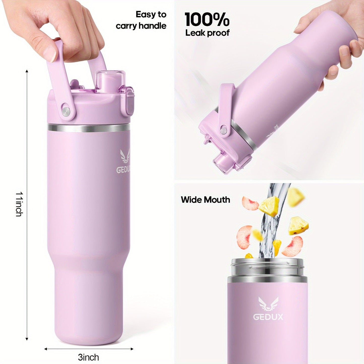 Handled Stainless Steel Tumbler with Flip Straw and Chug Lid, Silicone Boot, Pink or Black-Red Finish