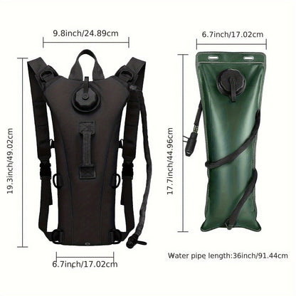 Water Bladder Backpack with 3L & 101.44oz BPA-Free Bladder – Oxford Cloth Hydration Pack for Hiking, Camping & Outdoor Adventures