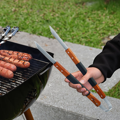 BBQ Grill Tool Set Stainless Steel – 430 Food-Grade Fork, Knife & Griddle Tools with Click Assembly Design