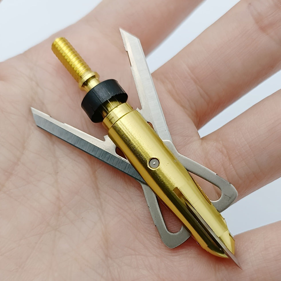 Hunting Broadhead 6PCS 100 Grain – 2-Blade Stainless Steel Archery Arrow Tips with Ferrule Alignment Technology, 2.34" Cutting Diameter