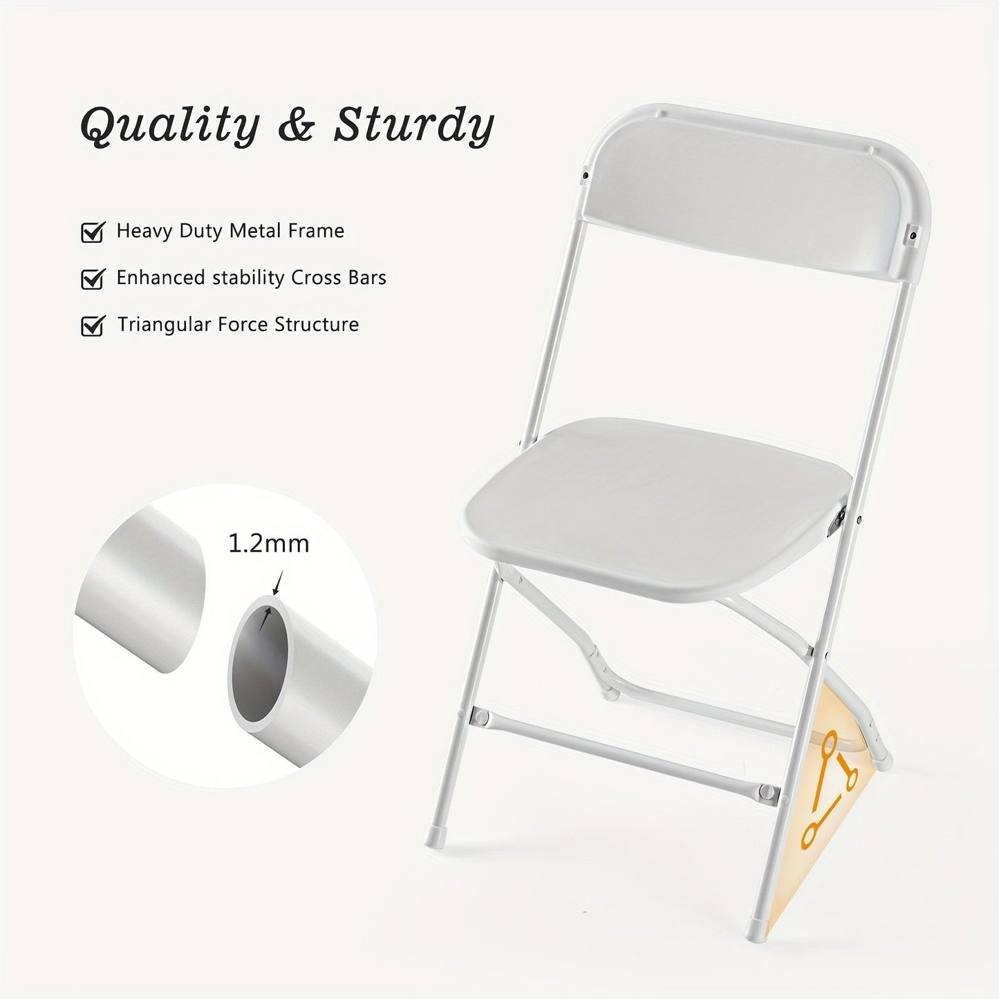 White or Black Molded-Seat Folding Chair Sets in 4, 6, 8, 10 or 20-Piece Checkouts Pictured