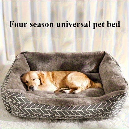 Pet Bed All-Season Soft Sleeping Pad for Cats & Dogs Breathable Washable Mat 4 Sizes M L XL XXL Fits All Breeds Grey Stripes Yellow Chicken