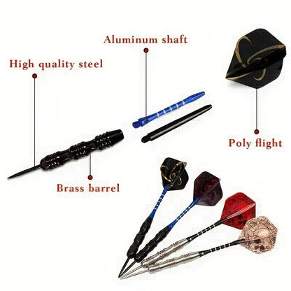Professional Darts Set with Iron Tips, PET Shafts & Gift Box – Complete Dart Set for Training & Competition