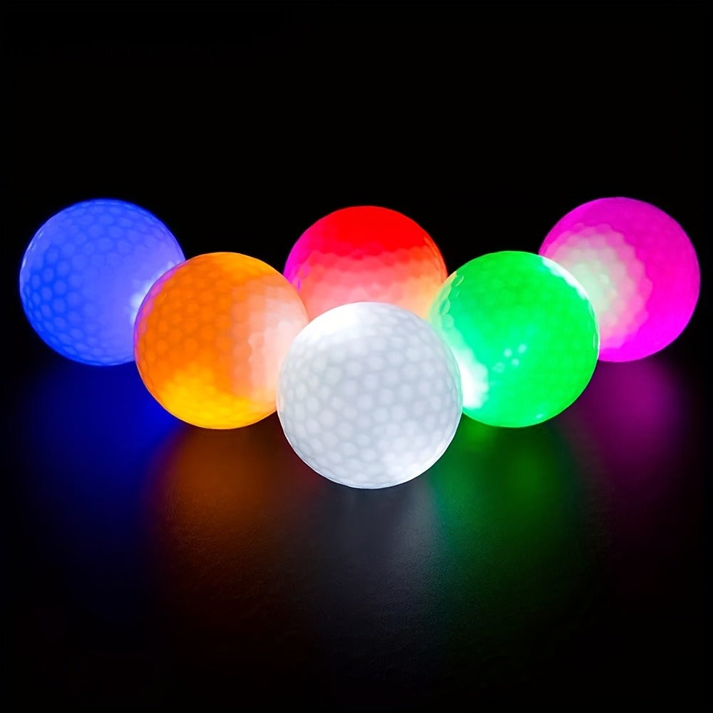 LED Golf Balls Glow in the Dark – 6 Pack Multi-Color Light Up Golf Balls for Night Play, Impact Activated, 40Hr Battery