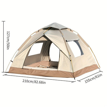 Camping Tent Moonlight-White Pop-Up, 210 x 150 x 125 cm with Two Doors and Optional Windows