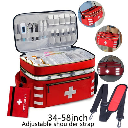 Medicine Storage Bag Organizer – Household First Aid Kit Bag, Portable Medicine Cabinet Basket with Compartments for Home