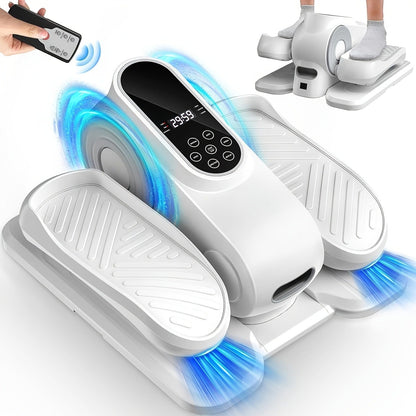 Under Desk Elliptical Machine – 12-Speed Electric Seated Leg Exerciser, Quiet & Portable Foot Pedal Trainer with Remote