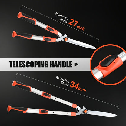 Long Reach Pruning Shears 18-38 Inch Extendable – Non-Stick Steel Blades Cut 2" Branches, Shock-Absorbing Handle