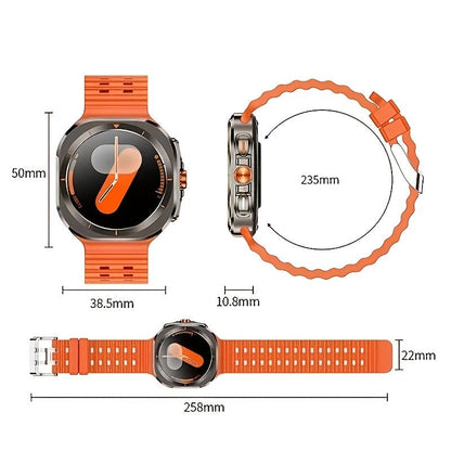 Smart Watch Round Fitness Display with Call and Message Alerts, 100+ Sport Modes and Three Band Colors