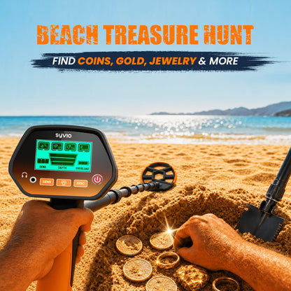 Metal Detector with LCD Display 8-Inch Coil 4 Modes Waterproof for Coins Relics Gold