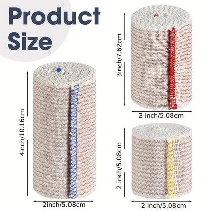 48pcs Elastic Compression Bandage Wrap Set – 2", 3" & 4" Reusable Self-Closure Stretch Bandage Rolls for Sports, Sprains