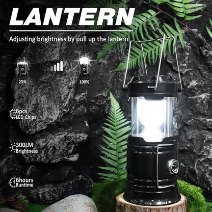 Collapsible Camping Lantern Rechargeable Bulk Set – Foldable USB LED Pendant Light for Camping, Power Outages & Emergency Survival