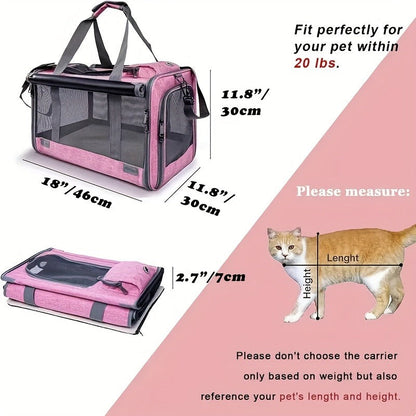Soft-Sided Mesh-Panel Pet Carrier with Privacy Cover and Nine Color or Accessory Bundle Options