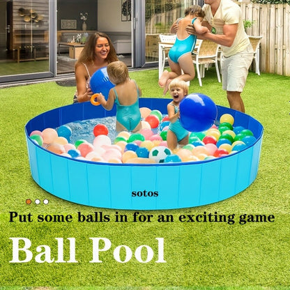 Foldable Dog Pool, Portable Hard Plastic Pet & Kids Swimming Pool, Anti-Slip Collapsible Bathtub for Indoor Outdoor Backyard Use