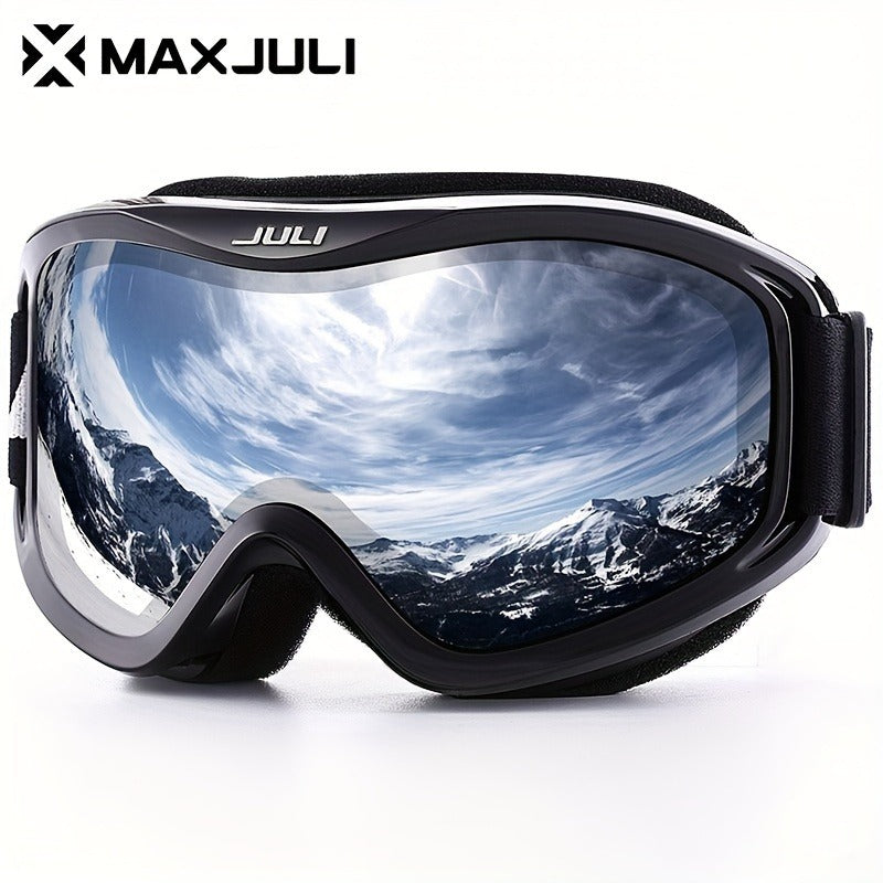 Black MAXJULI Over-the-Glasses Ski Goggles with Silver Lens and Single-Piece Checkout Option