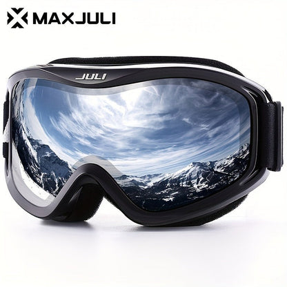 Black MAXJULI Over-the-Glasses Ski Goggles with Silver Lens and Single-Piece Checkout Option