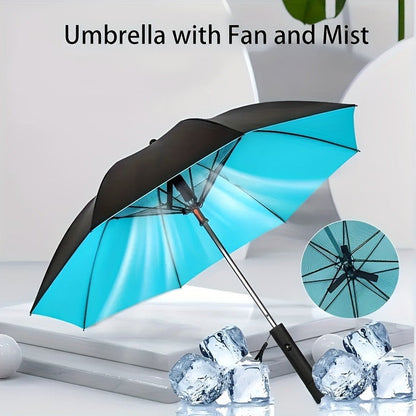 UV Protection Sun & Rain Umbrella with Black Vinyl Coating – 8-Rib Aluminum Frame Windproof Parasol for Outdoor Sun Protection